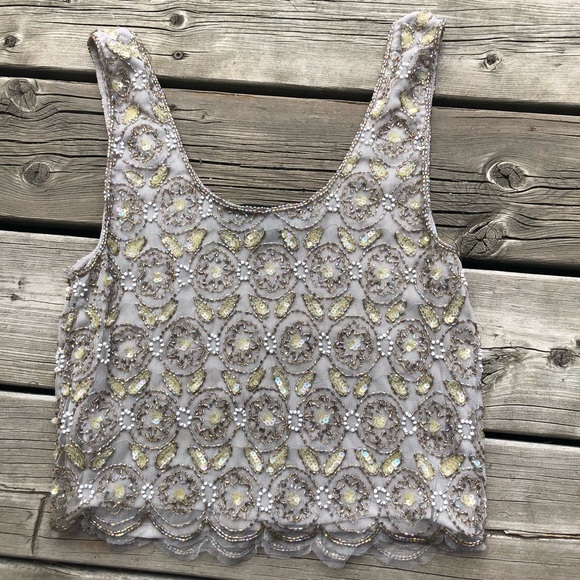 TopShop Petite Beaded Tank Top - Picture 4 of 4